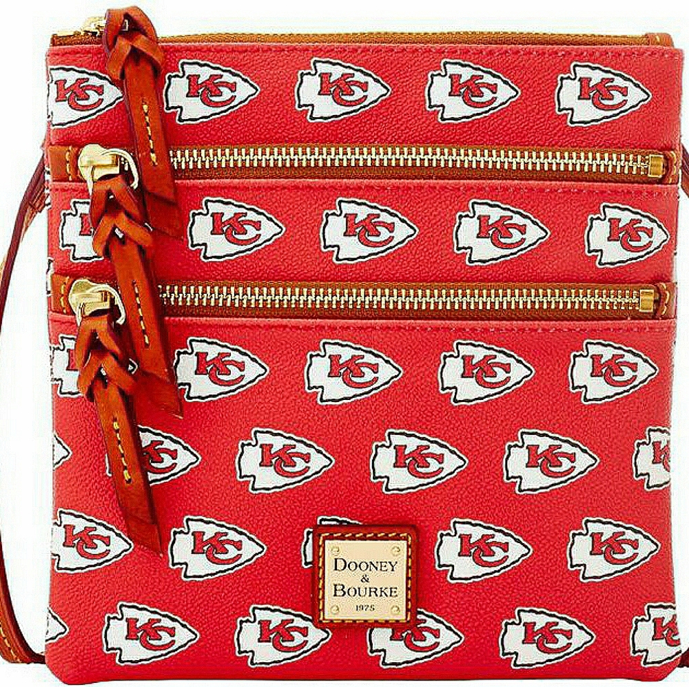 RARE Dooney &Bourke KC Chiefs Triple Zip Crossbody